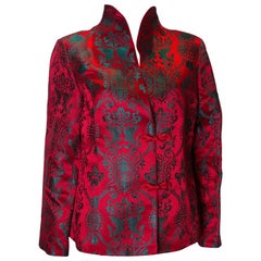 Vintage Scarlet and Turquoise Chinese Jacket