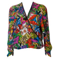 Retro Diane Fres Top with Bead and Sequin Detail