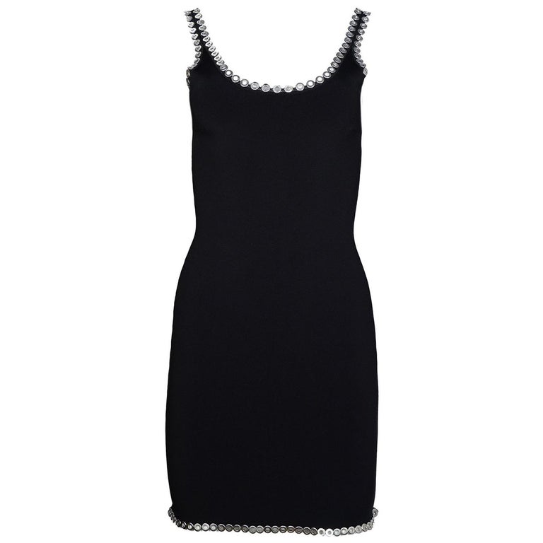 Alexander Wang Black Sleeveless Dress W/ Grommet Trim Sz M For Sale at ...