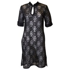 Túnica vintage de encaje negro