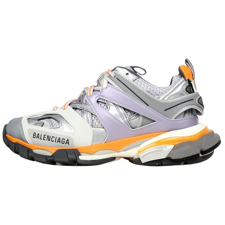 Contract kleding stof Ondenkbaar Balenciaga Grey/Lilac/White/Orange Track Sneakers New In Box, DB, Laces Sz  37 For Sale at 1stDibs | balenciaga db, grey balenciaga box