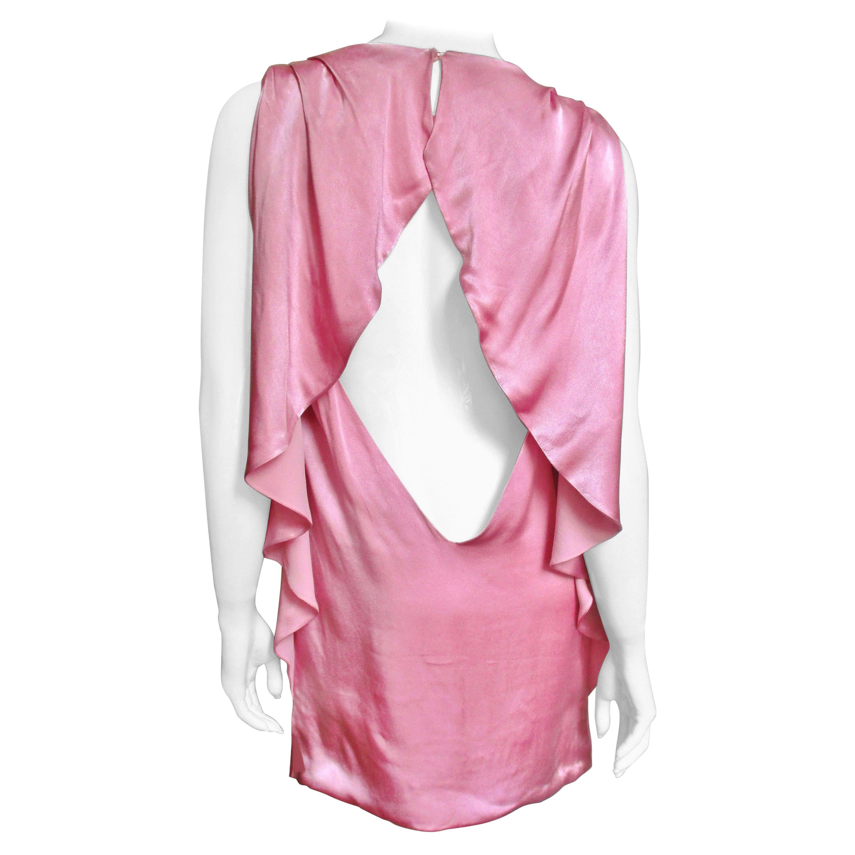 Versace Silk Cut out Back Dress For Sale