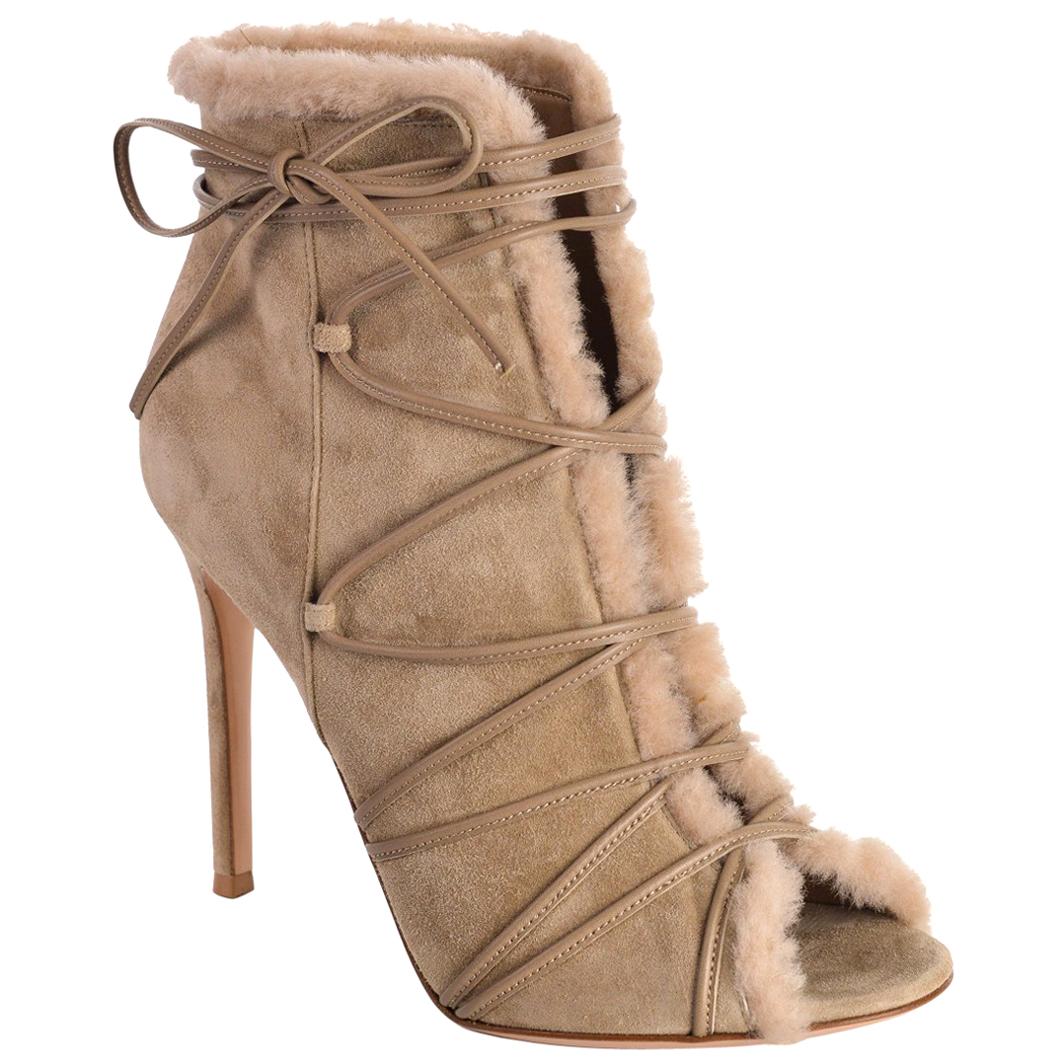 Gianvito Rossi Womens Aspen Brown Suede Ankle Boots Size IT35.5/US5.5~RTL$1235 For Sale