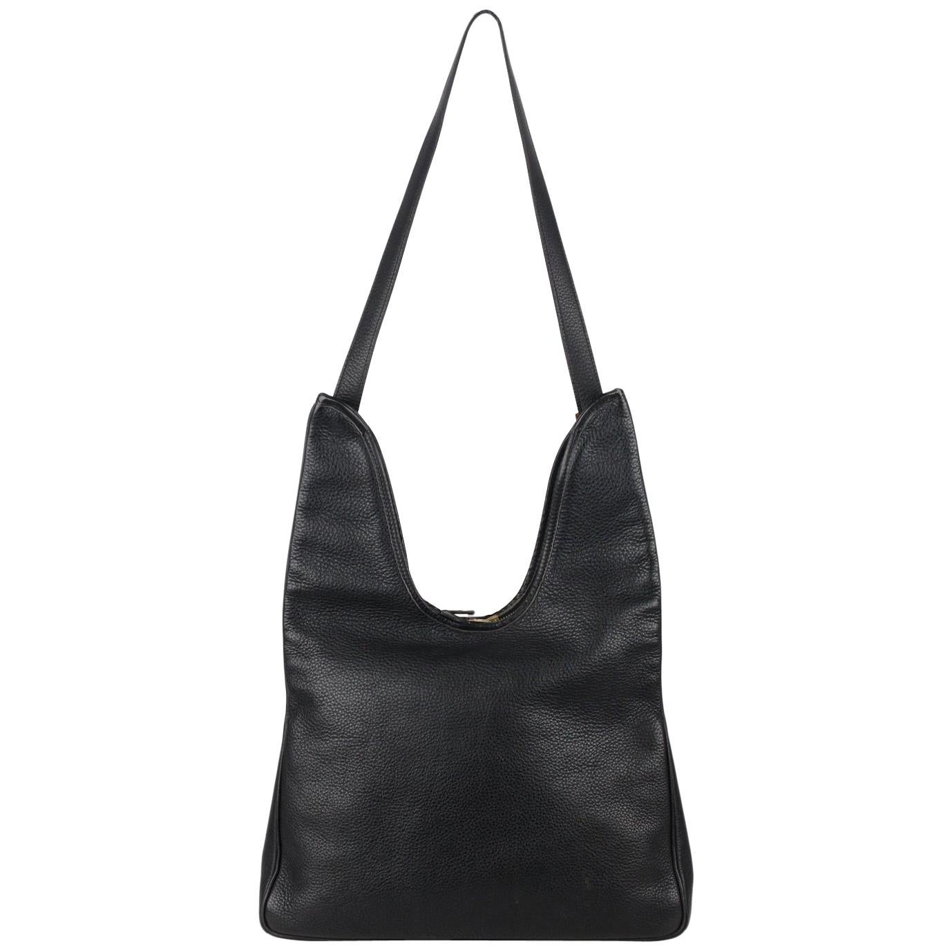 Hermes Vintage Black Leather Sac Massai PM Hobo Shoulder Bag For Sale ...