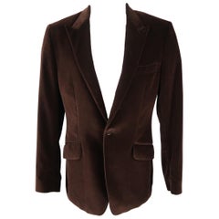  PS by PAUL SMITH 40 Regular Bronze Solid Velvet Peak Lapel Sport Coat