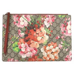 Gucci Zipped Pouch Blooms Print GG Coated Canvas Large