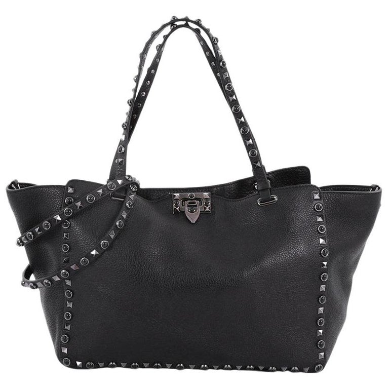 Valentino Rolling Rockstud Tote Leather with Cabochons Medium at 1stDibs