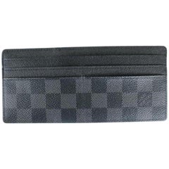 Louis Vuitton Black Damier Graphite Long Card Case 819lt5 Wallet