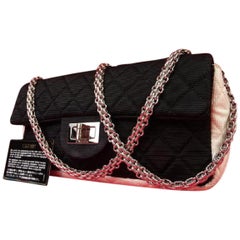 Chanel 2.55 Reissue Bicolor Quilted Flap Q219133 Coated Canvas  Shoulder Bag