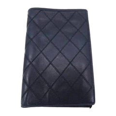 Chanel Navy Quilted Blue Lambskin 218353 Wallet