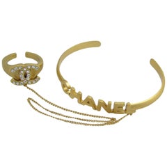 Chanel Gold ( Ultra Rare ) 01c Ring and 224138 Bracelet