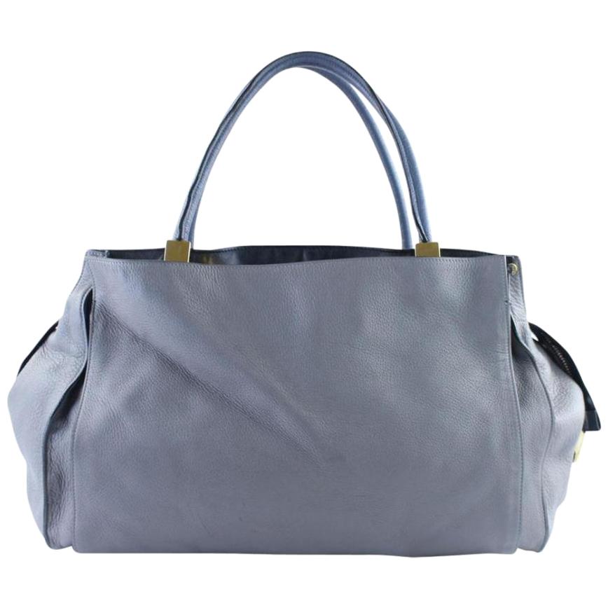 Chloé Dree East West Tote 2mr1128 Grey Leather Shoulder Bag For Sale