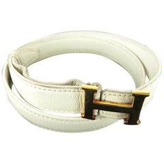 Hermès White ( Ultra Rare ) 18mm H Logo 219774 Belt