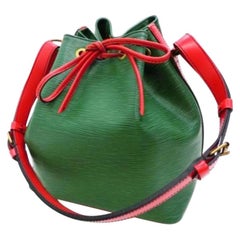 Vintage Louis Vuitton Bicolor Epi Petit Noe Hobo 220701 Red X Green Leather Shoulder Bag