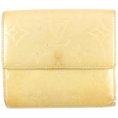 Used Louis Vuitton Ivory Monogram Vernis Elise Compact Trifold 13lr1127 Wallet