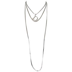 Christian Dior by Galliano Logo Multi-strand Silver Chocker, c. 2000's