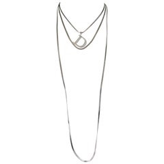 Christian Dior by Galliano Logo Multi-strand Silver Chocker, c. 2000's 