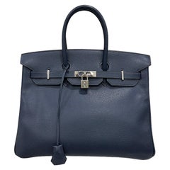 Hermès Birkin 35 Epsom Blue Abysse Top Handle Bag