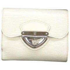 Used Louis Vuitton White Epi Leather Joey Trifold 223087 Wallet
