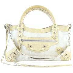 Balenciaga Hair First 2way 10bat1020 White X Beige Pony Fur Satchel