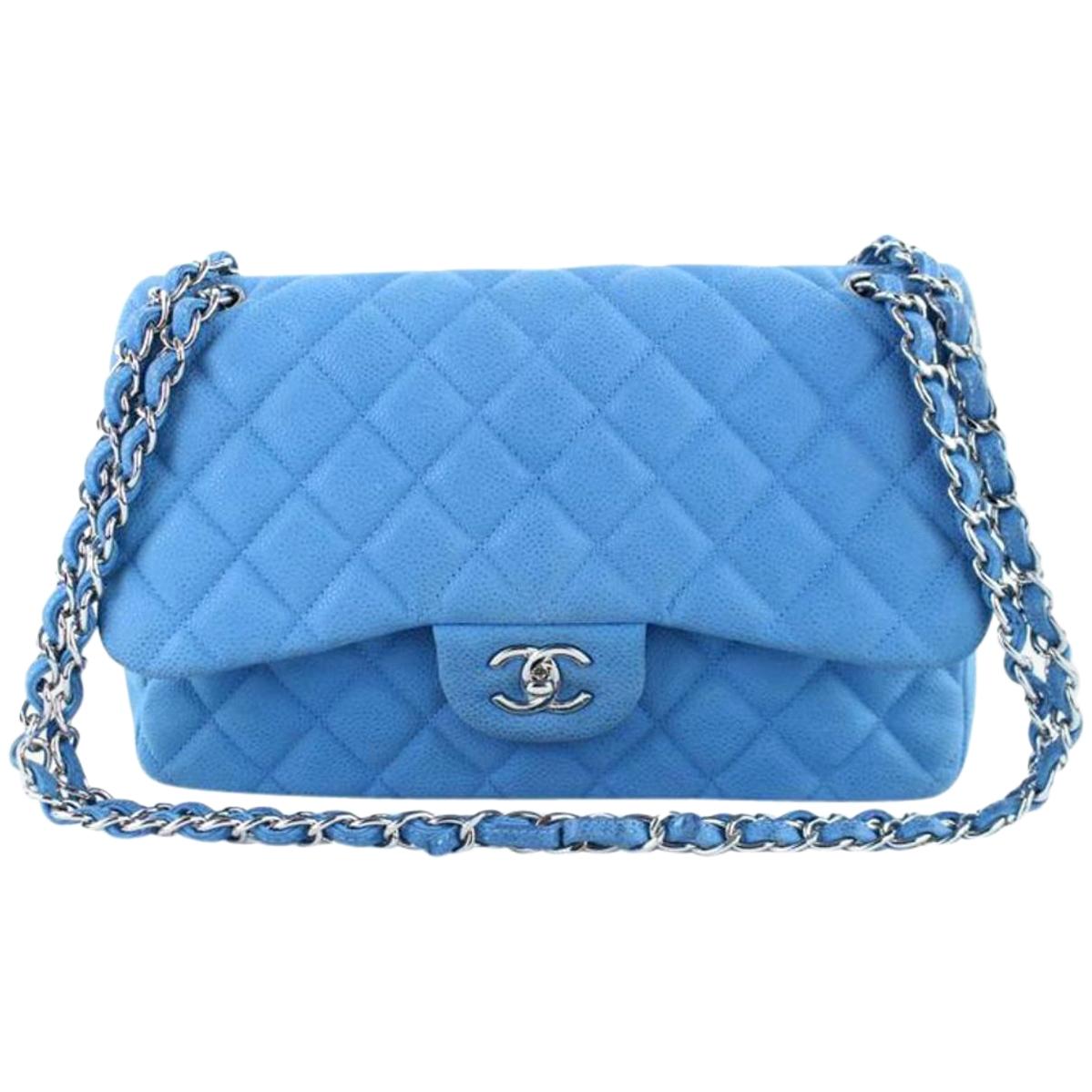 Chanel Classic Flap Quilted Matte Caviar Jumbo Double 5ct1020 Shoulder Bag For Sale