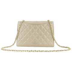 Chanel Quilted Cc Logo Top Single Flap 222346 Beige Leather Shoulder Bag