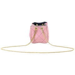 Chanel Quilted Mini Cc Chain 222781 Pink Leather Clutch