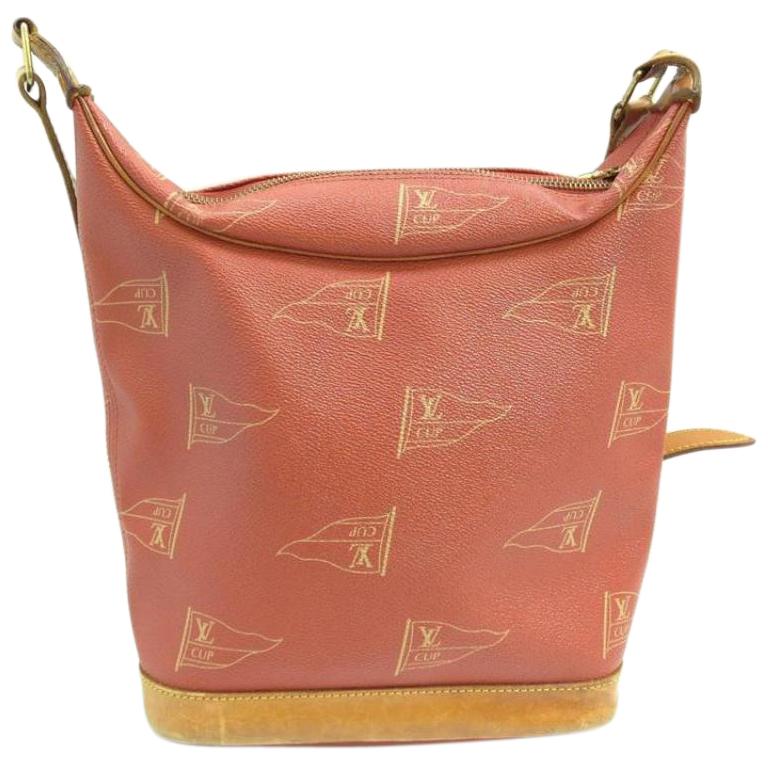 Louis Vuitton America's Cup Toquet Hobo 101413 Red Canvas Shoulder Bag For Sale