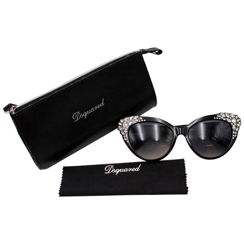 DSquared2 Rhinestone Encrusted Cat-Eye Sunglasses For Sale at 1stDibs |  black cat eye glasses with rhinestones