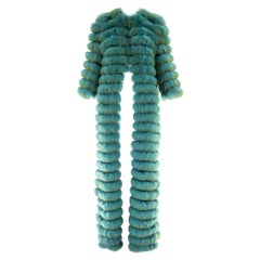 Dolce & Gabbana turquoise full length fox fur coat, A/W 1999