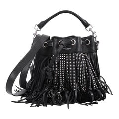 Saint Laurent Emmanuelle Bucket Bag Studded Leather Small