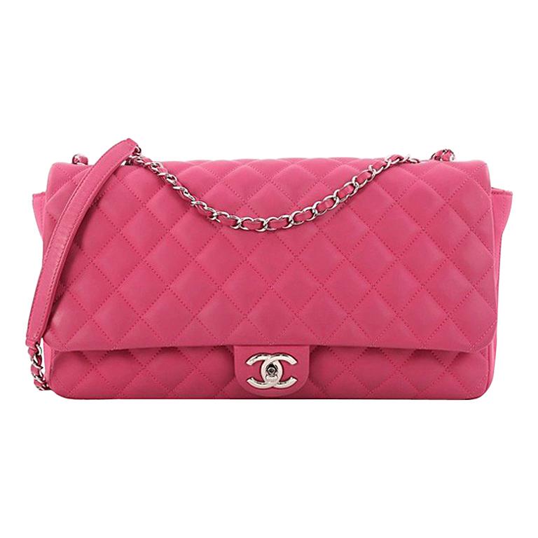 Chanel Coco Rain Flap Bag Quilted Rubber Jumbo