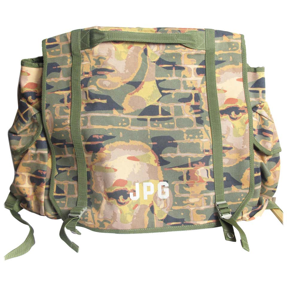 Rare 1980s Jean Paul Gaultier unisex large print backpack at 1stDibs