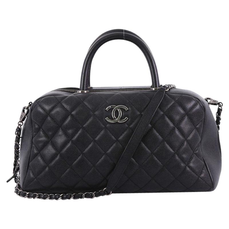 Chanel Coco Handle Bowling Bag Quilted Caviar Medium