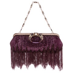 Gucci by Tom Ford Limited Edition Purple Sequin Fringe Dragon Clutch Bag SS 2004