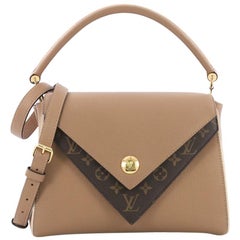 Louis Vuitton Double V Handbag Calfskin and Monogram Canvas