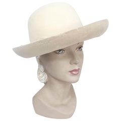 1970s Cream Borsalino Brimmed Hat 