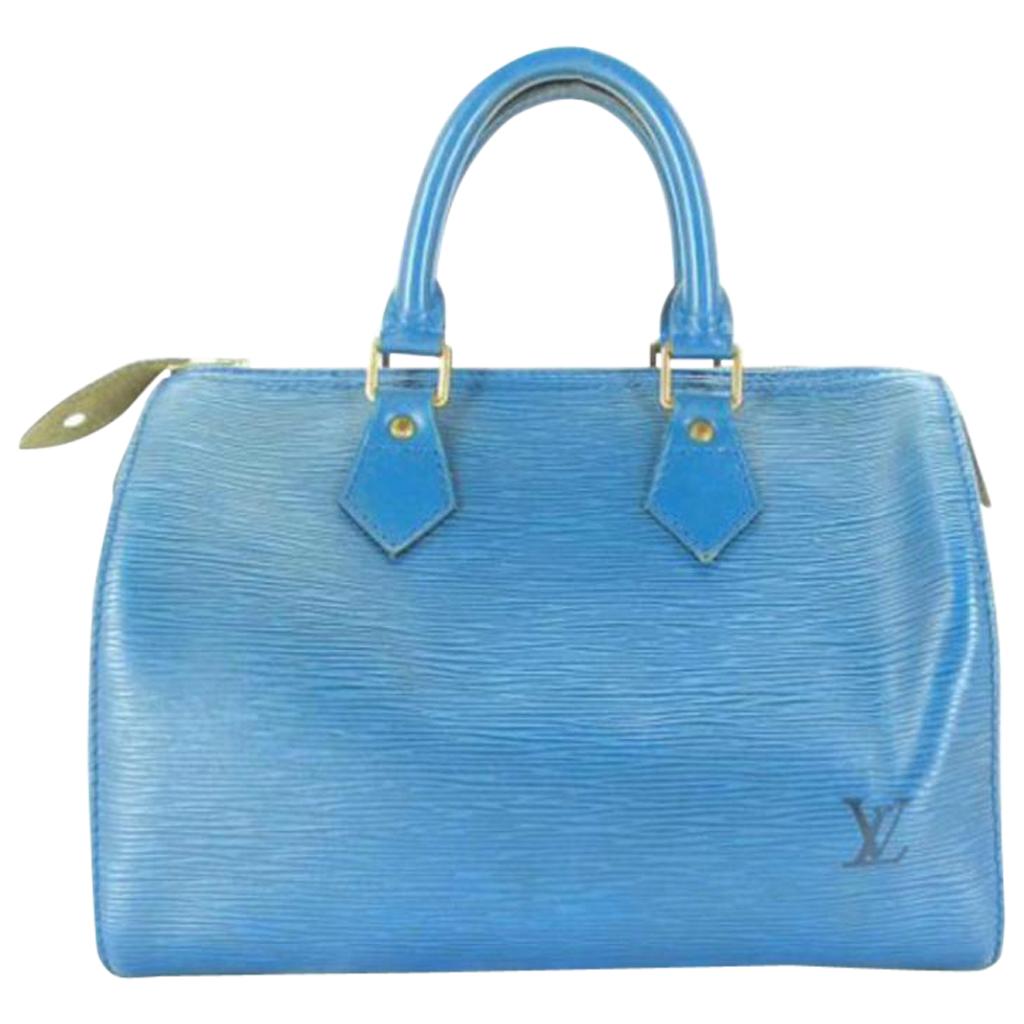 Louis Vuitton Speedy Epi 25 221825 Toledo Blue Leather Satchel