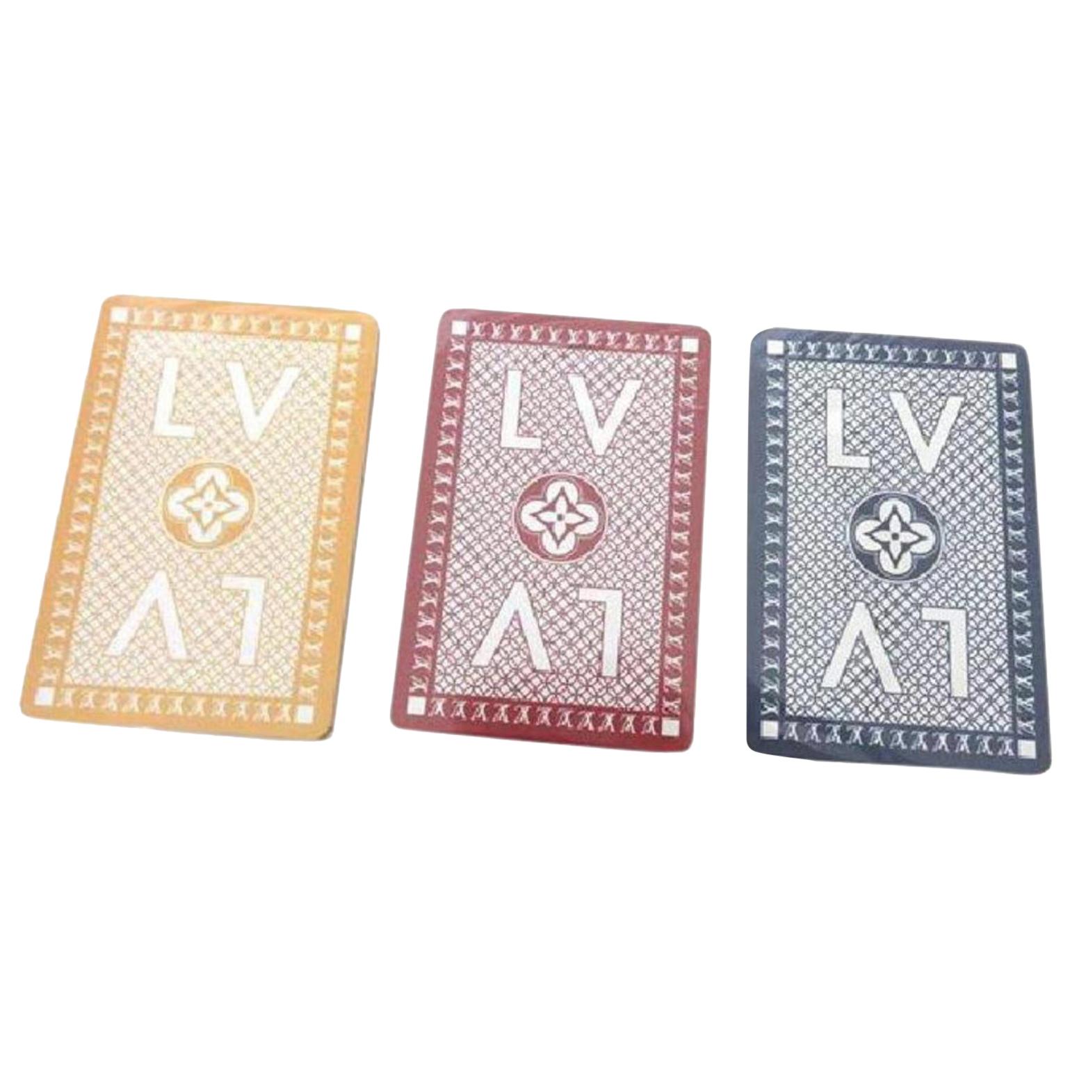 Louis Vuitton Yellow X Red X Blue Monogram Cards Triple Set 221056 For Sale