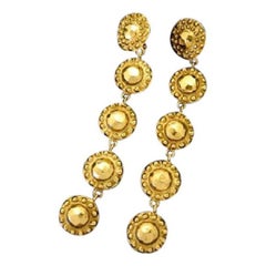 Chanel Gold Cc Dangle Drop 221033 Earrings