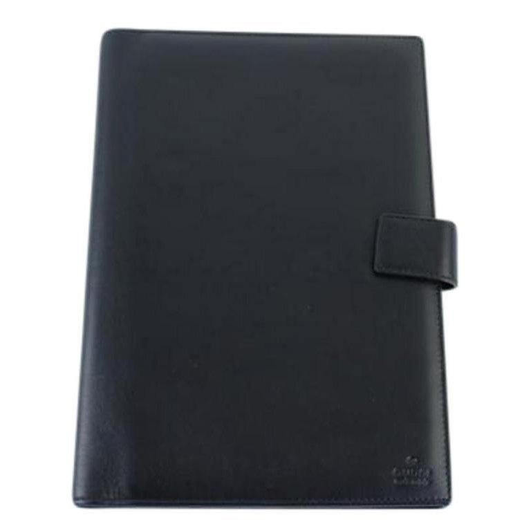 Gucci Black Leather Agenda Cover 4gk0919 im Angebot