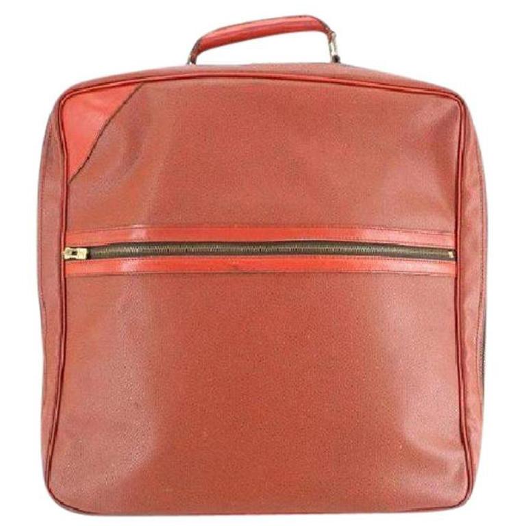 Louis Vuitton (1987 Cup ) Challenge Boston 221140 Red Leather Weekend/Travel Bag For Sale