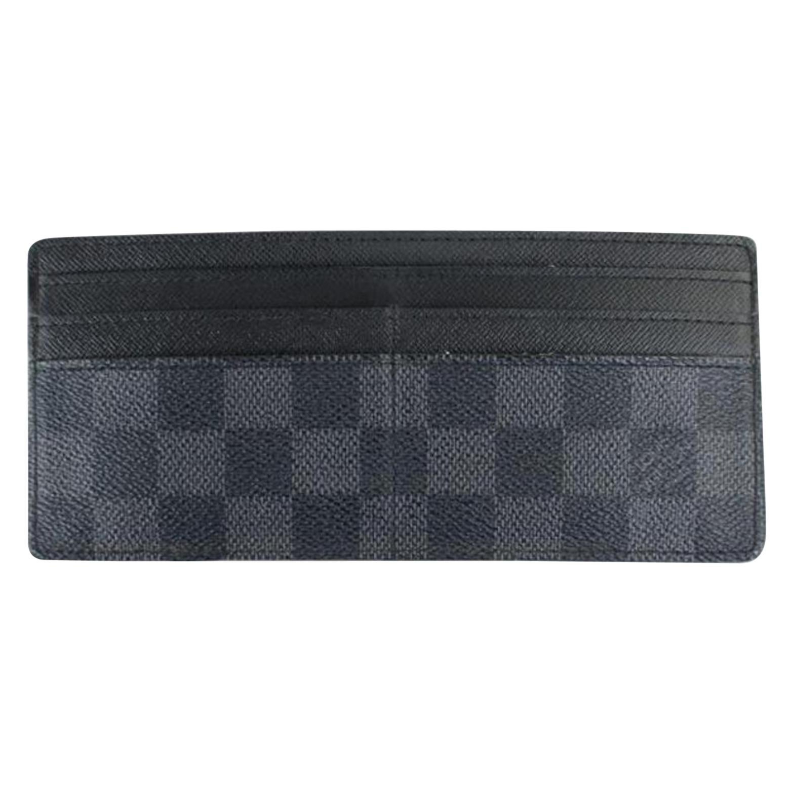 Louis Vuitton Black Damier Graphite Card Case 99lt8 Wallet For Sale