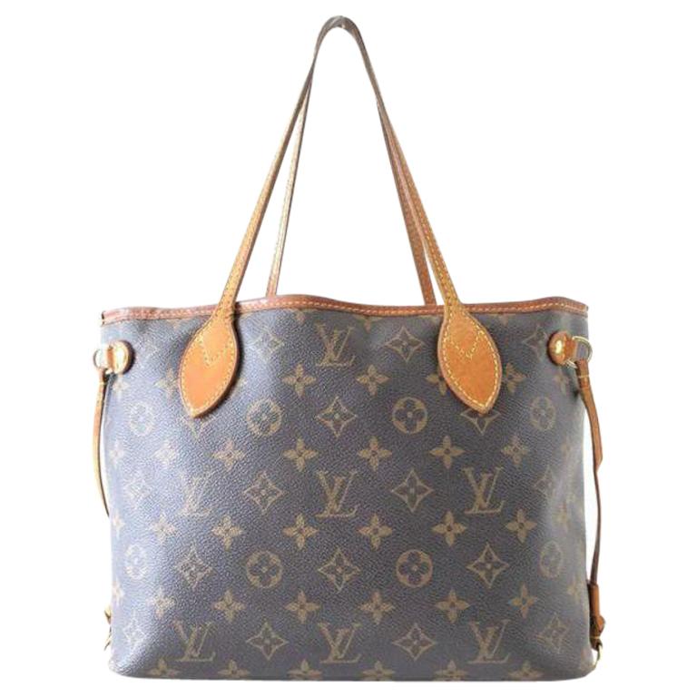 Louis Vuitton Neverfull Monogram Pm 231334 Brown Coated Canvas Tote For Sale