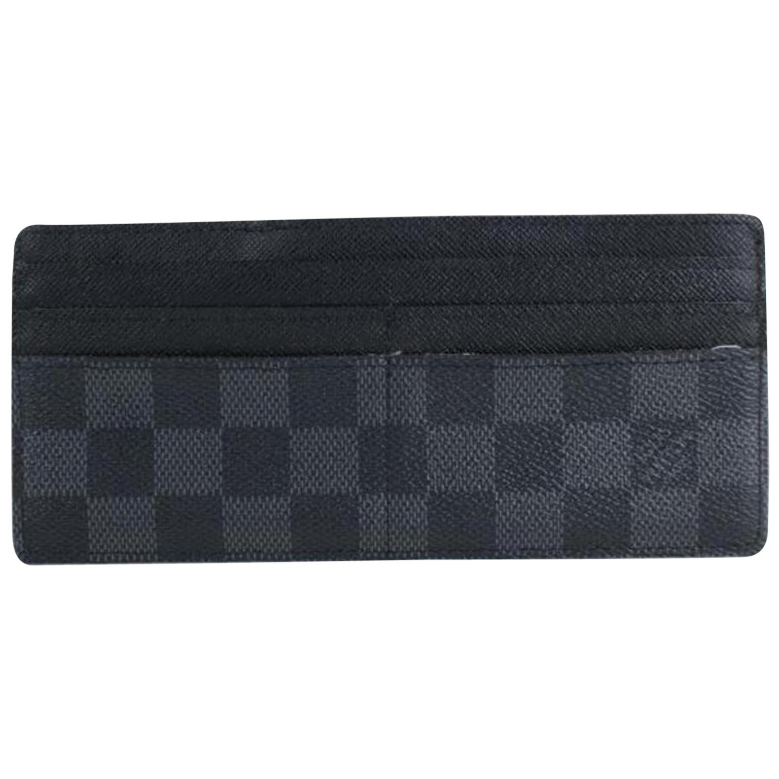 Louis Vuitton Damier Graphite Long Card Case 10lt916 Wallet For Sale