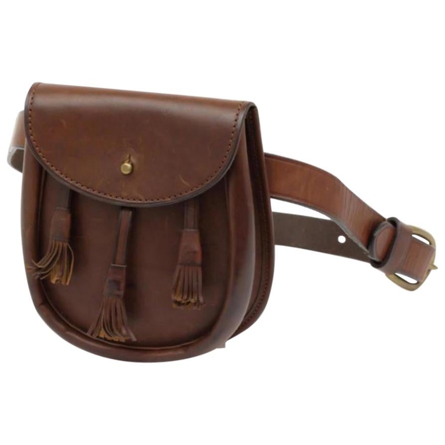 Ralph Lauren Waist Pouch Fanny Pack Bum 231328 Brown Leather Cross Body Bag For Sale