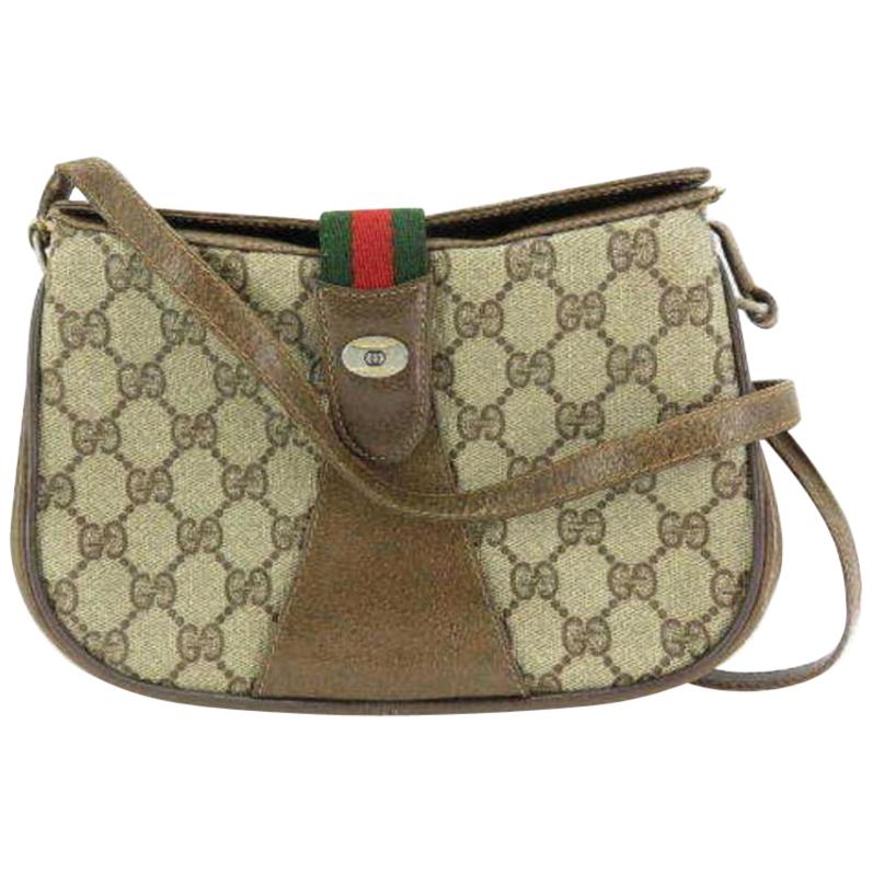 Gucci Monogram Supreme 233801 Brown Coated Canvas Cross Body Bag For Sale