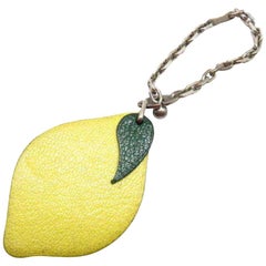 Vintage Hermès Yellow Lemon Fruit Charm Pendant 233799