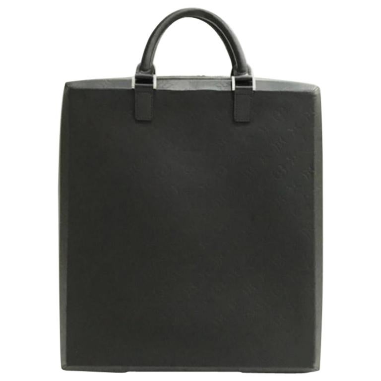 Louis Vuitton Dark Monogram Glace Elvin Attache Briefcase 234033 Brown Tote For Sale