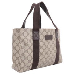 Gucci Gg Monogram Supreme Shopper Tote 230604 Brown Coated Canvas Shoulder Bag